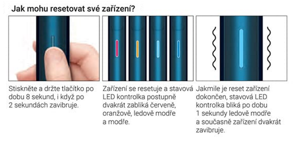 Jak resetovat IQOS LIL SOLID, restart často odstraní chyby