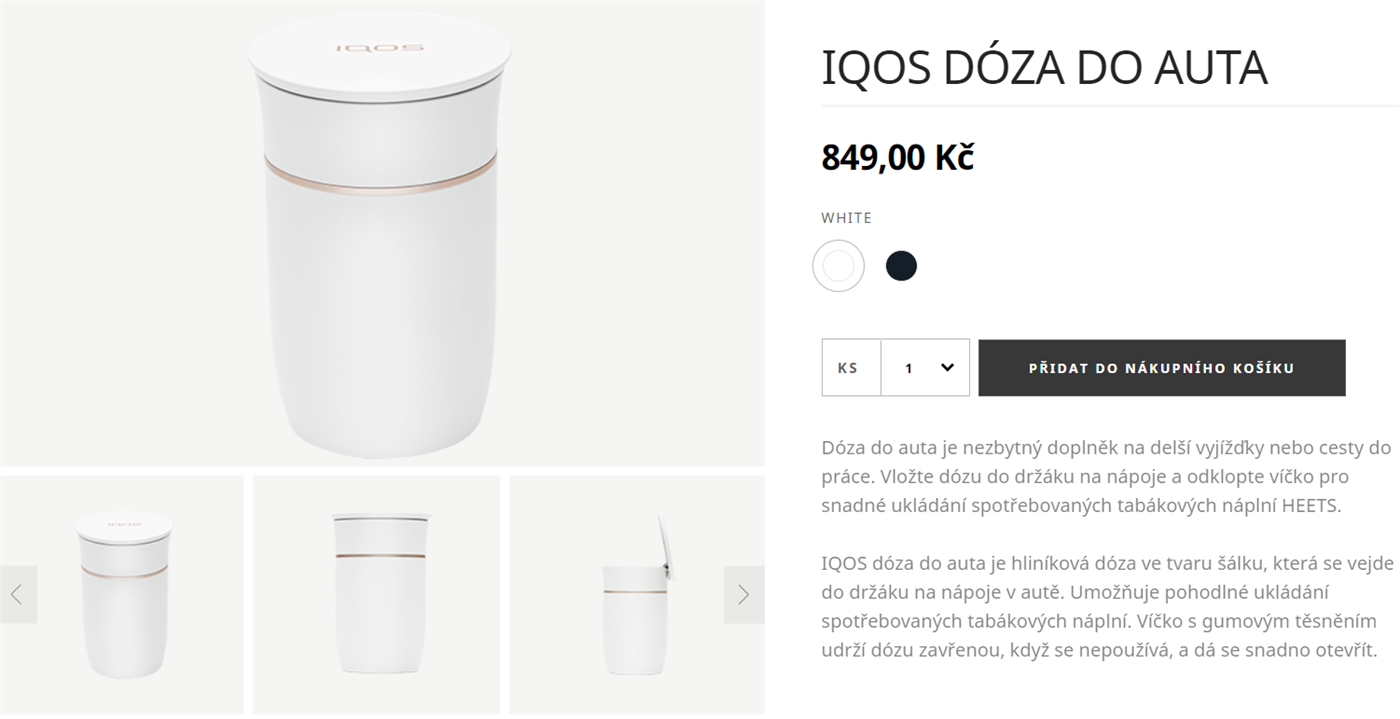 Originální IQOS dózy do auta na použité HEETS v oficiálním eshopu