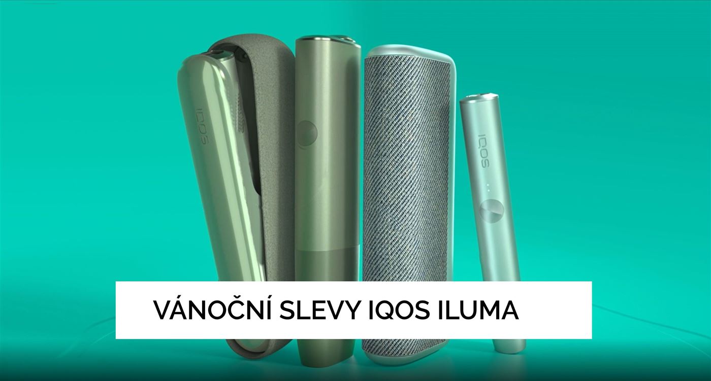 Velká vánoční akce, ILUMA ONE 490 Kč, IQOS ILUMA 990 Kč, navíc sleva 360 Kč pro nové zákazníky