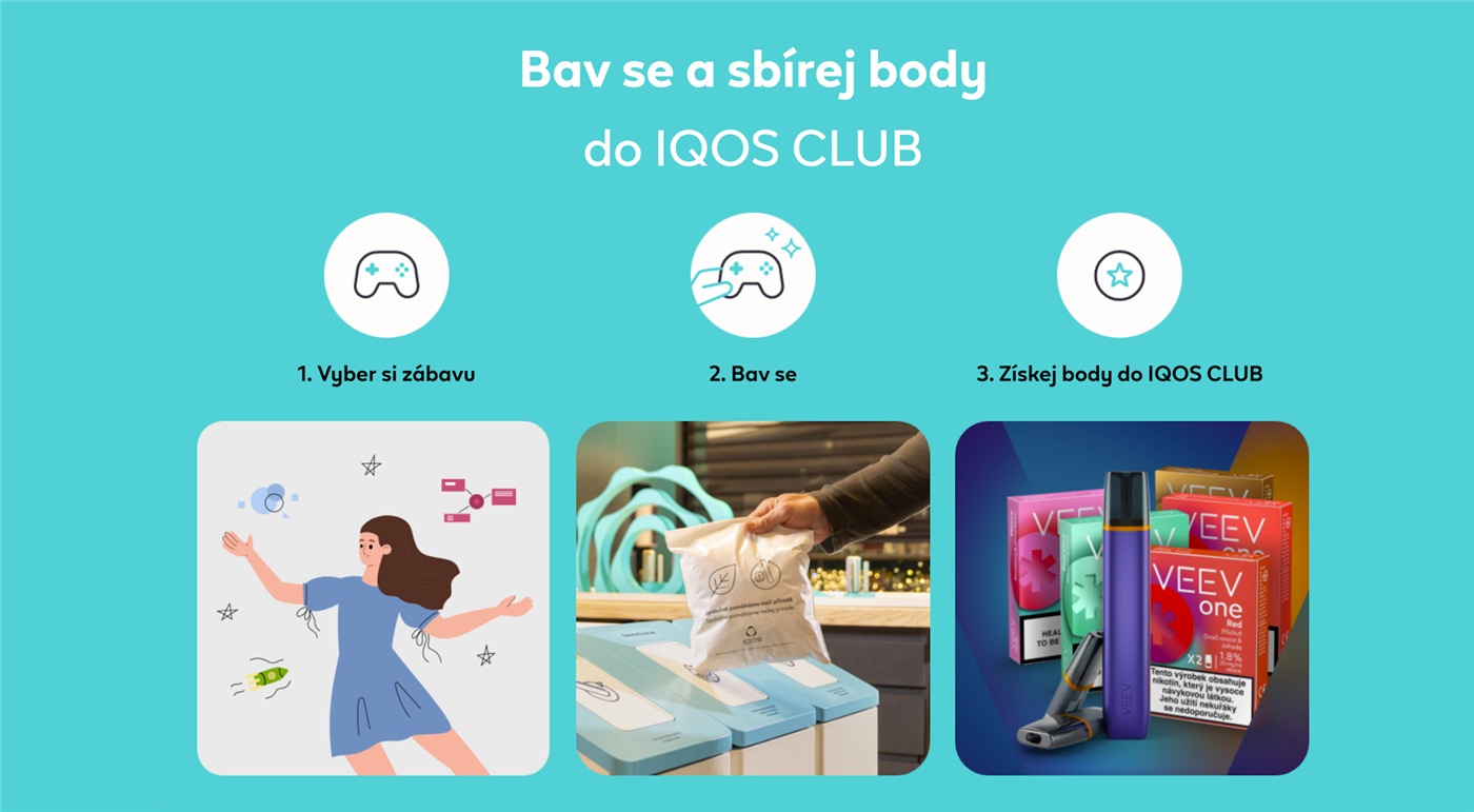 Hraj hry a kvízy a získej body do IQOS Club, za které nakoupíš vánoční dárky
