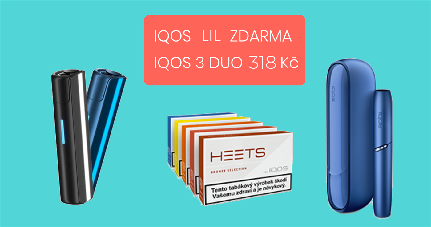 Cenový trhák, IQOS 3 DUO za 300 Kč, lil SOLID dostanete zadarmo k šesti krabičkám náplní