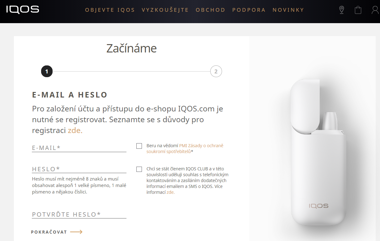 Návod jak koupit IQOS SET se slevou a dopravou zdarma krok za krokem